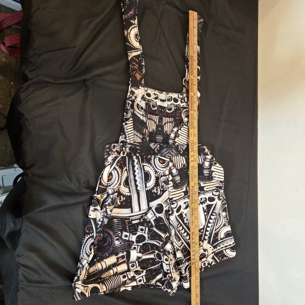 Black Milk Steampunk Shorts Overalls Romper Size Medium - Picture 3 of 7